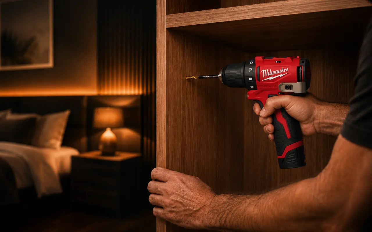 Professional handyman working inside a South Florida home